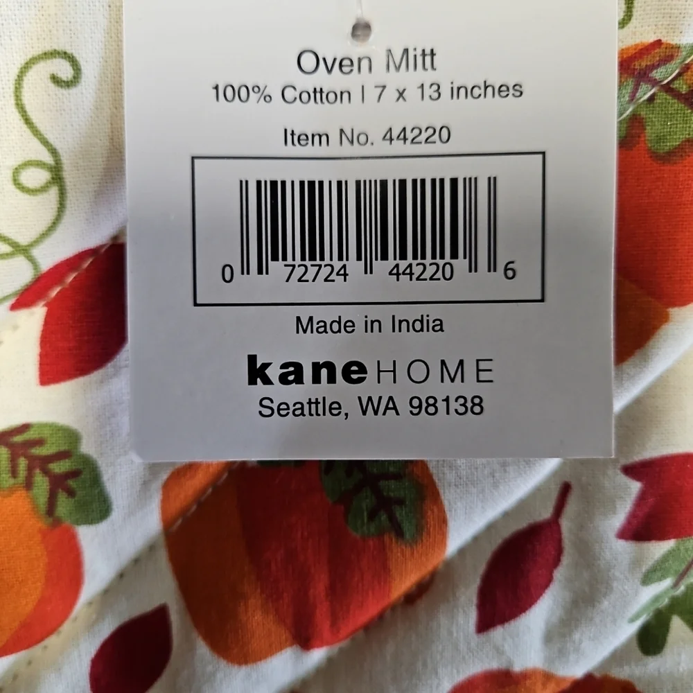 Kane Home‎ Oven Mitt Thanksgiving Pumpkin